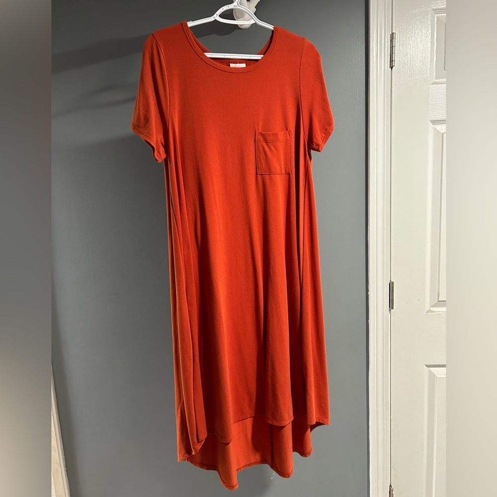 LuLaRoe High Low Dress in Vibrant Orange